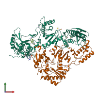 PDB entry 4ig3 coloured by chain, front view.