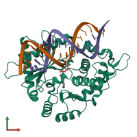 PDB entry 4ig8 coloured by chain, front view.