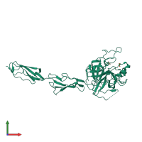 PDB entry 4igd coloured by chain, front view.