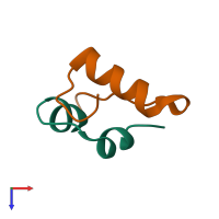 PDB entry 4ihn coloured by chain, top view.