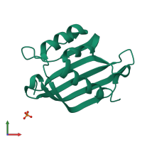 PDB entry 4iia coloured by chain, front view.