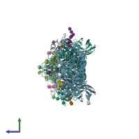 PDB entry 4iif coloured by chain, side view.