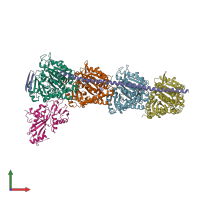 PDB entry 4iij coloured by chain, front view.