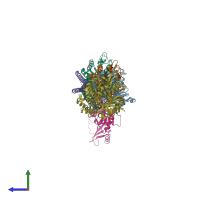 PDB entry 4iij coloured by chain, side view.