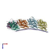 PDB entry 4iij coloured by chain, top view.