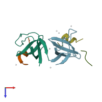 PDB entry 4iim coloured by chain, top view.