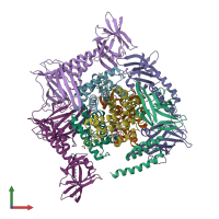 PDB entry 4ij2 coloured by chain, front view.