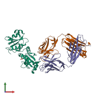 PDB entry 4ij3 coloured by chain, front view.