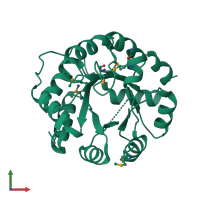 PDB entry 4ijb coloured by chain, front view.