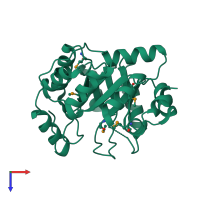 PDB entry 4ijb coloured by chain, top view.