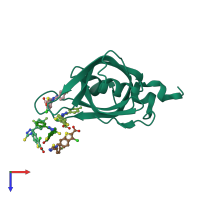 PDB entry 4ijh coloured by chain, top view.