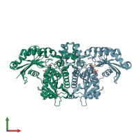 PDB entry 4ijn coloured by chain, front view.