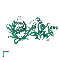 PDB entry 4ik5 coloured by chain, top view.