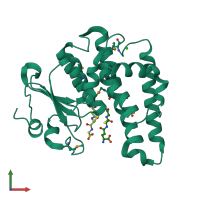 PDB entry 4ikh coloured by chain, front view.