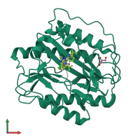 PDB entry 4iks coloured by chain, front view.