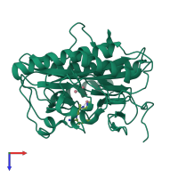 PDB entry 4iku coloured by chain, top view.