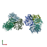 PDB entry 4il0 coloured by chain, front view.