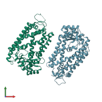 PDB entry 4il3 coloured by chain, front view.