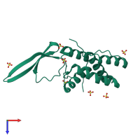 PDB entry 4ilu coloured by chain, top view.