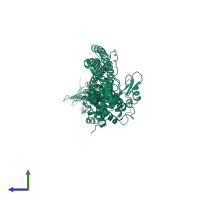 PDB entry 4im2 coloured by chain, side view.