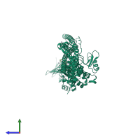 PDB entry 4im3 coloured by chain, side view.