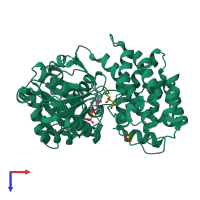 PDB entry 4im7 coloured by chain, top view.