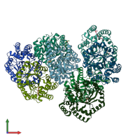 PDB entry 4ime coloured by chain, front view.