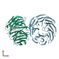 PDB entry 4imm coloured by chain, front view.