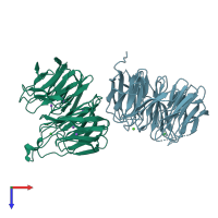 PDB entry 4imm coloured by chain, top view.