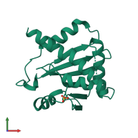 PDB entry 4imv coloured by chain, front view.
