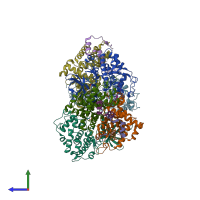 PDB entry 4imy coloured by chain, side view.