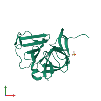PDB entry 4in1 coloured by chain, front view.