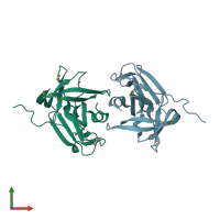 PDB entry 4in2 coloured by chain, front view.