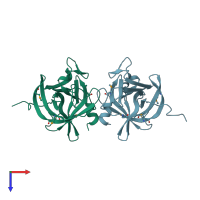 PDB entry 4in2 coloured by chain, top view.