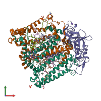 PDB entry 4in5 coloured by chain, front view.