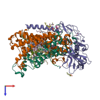 PDB entry 4in5 coloured by chain, top view.