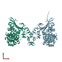 PDB entry 4ina coloured by chain, front view.