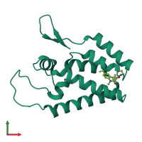 PDB entry 4inb coloured by chain, front view.