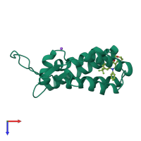 PDB entry 4inb coloured by chain, top view.