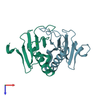 PDB entry 4inc coloured by chain, top view.