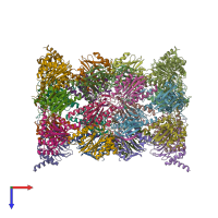 PDB entry 4inr coloured by chain, top view.