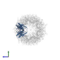 Proteasome subunit beta type-4 in PDB entry 4inr, assembly 1, side view.