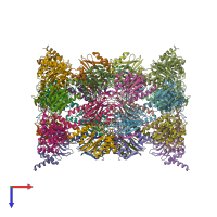 PDB entry 4inu coloured by chain, top view.