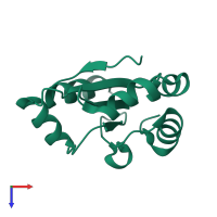 PDB entry 4ip1 coloured by chain, top view.