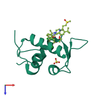 PDB entry 4ipf coloured by chain, top view.