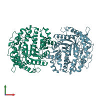 PDB entry 4ipl coloured by chain, front view.