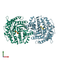 PDB entry 4ipn coloured by chain, front view.