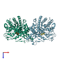 PDB entry 4ipn coloured by chain, top view.