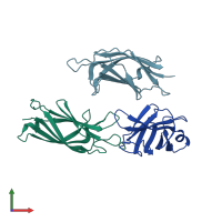 PDB entry 4iqh coloured by chain, front view.