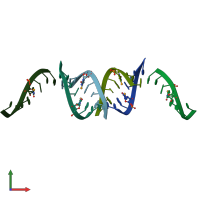 PDB entry 4iqs coloured by chain, front view.